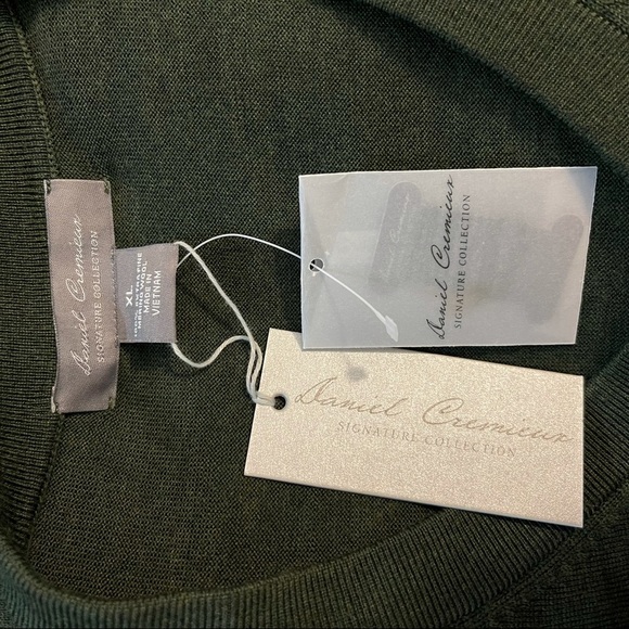 NWT Daniel Cremieux Men Signature V-Neck 100% Merino wool sweater Moss green XL - Picture 6 of 9